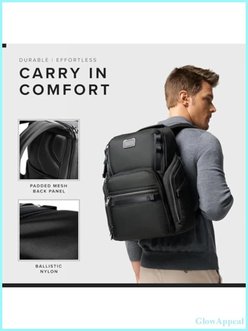 Nylon Laptop Backpack with Padded Compartment - Work & Travel